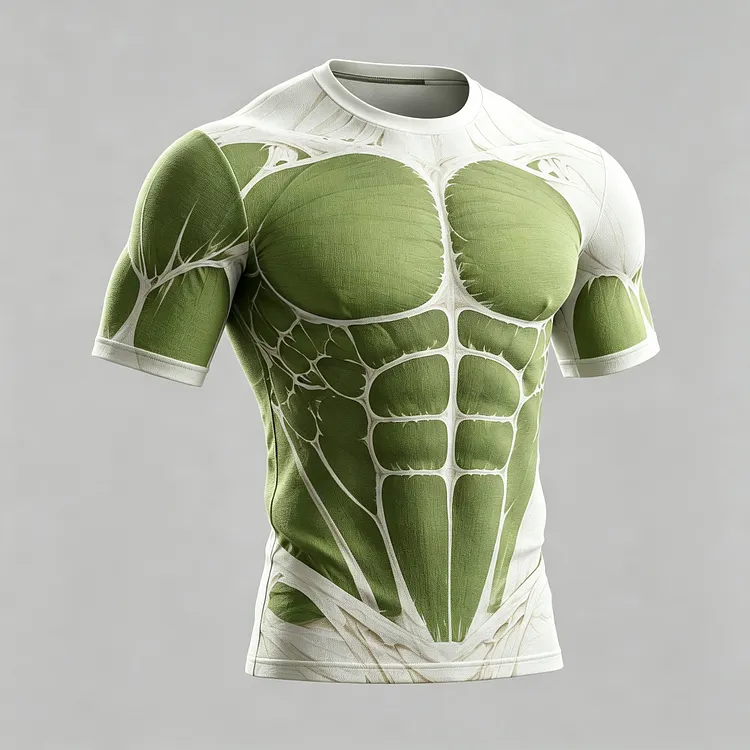 Men's Muscle Line Art Casual Short-sleeved T-shirt