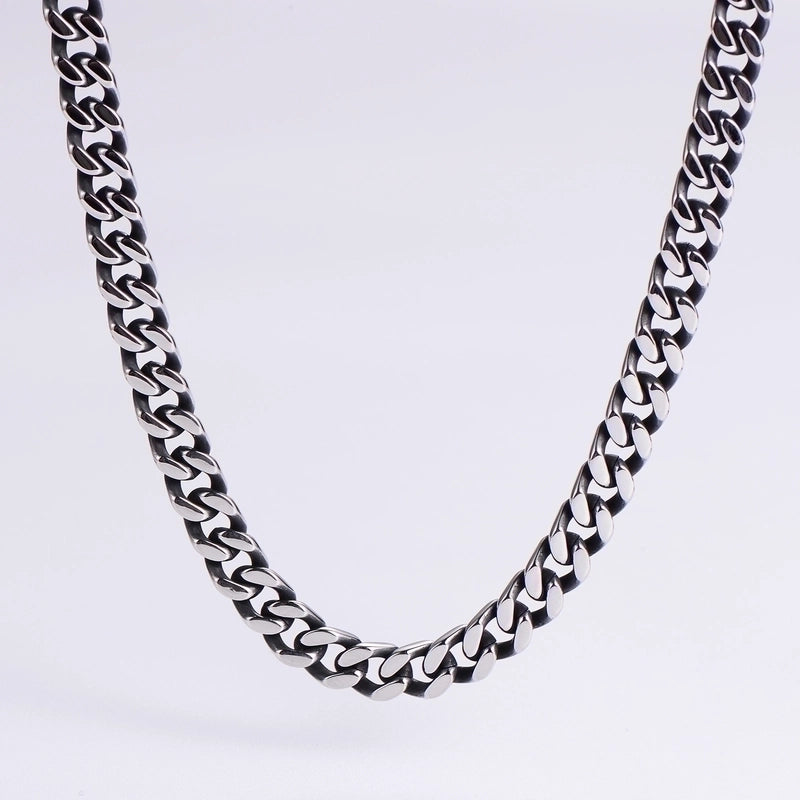 3 Pieces 304 Stainless Steel Hip-Hop Rock Polishing Plating Solid Color Long Necklace
