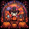 (40*40cm)Pumpkin Party - Round Partial AB Drill Diamond Painting