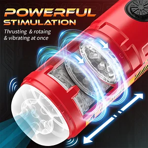 Robot 6-in-1 Telescopic Rotation Vibration Upgraded Masturbation Cup