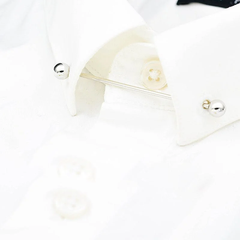 Collar Needle Round Ball One-word  Metal Chain Fringed Men's Brooch French Shirt Neck Corner Buckle High Quality Copper Gifts