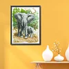Elephants - 9CT Partial Beaded Cross Stitch Kit(42x56cm)