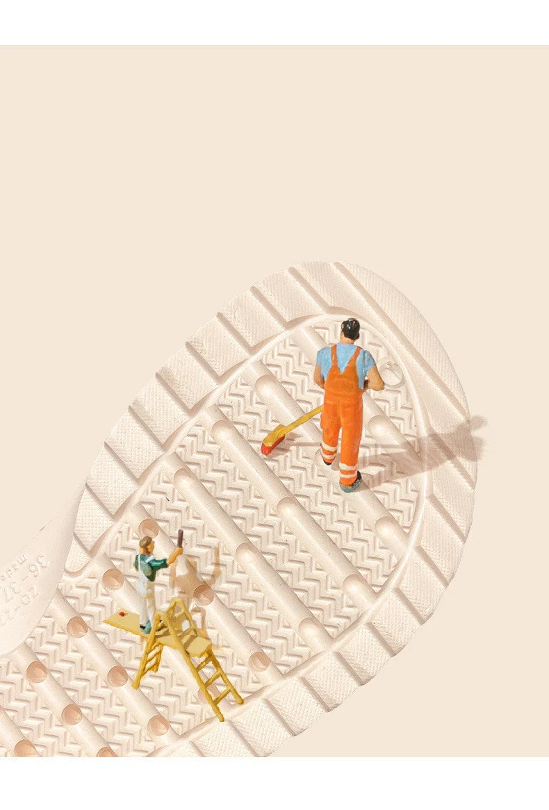 Summer Women Slippers Shoes With Charms Jewelry Garden Shoes Wedges Platform Sandals Antiskid Female Clogs Flip Flops For Woman