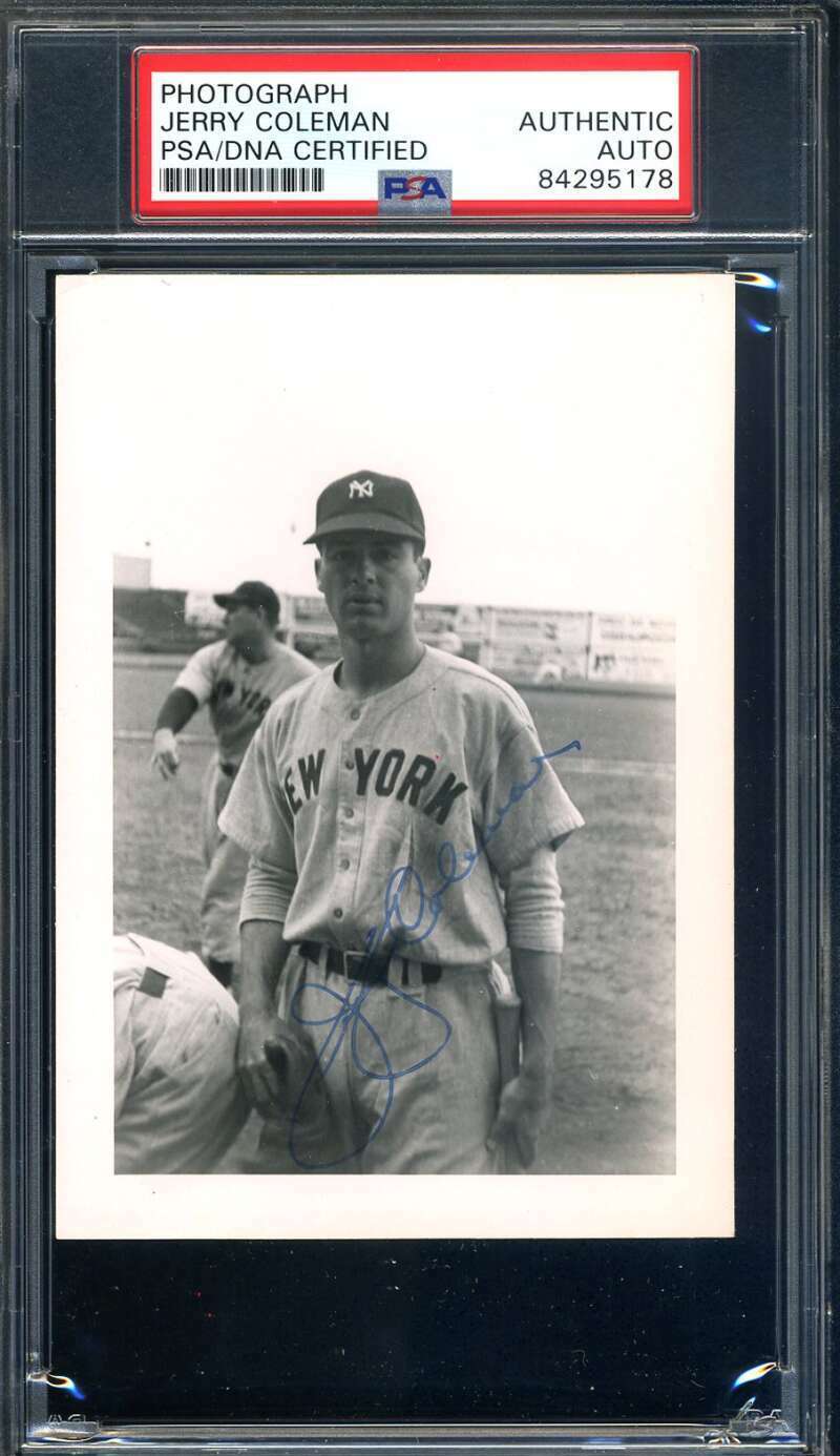 Jerry Coleman PSA DNA Coa Hand Signed 1950`s Original Photo Poster painting Yankees Autograph