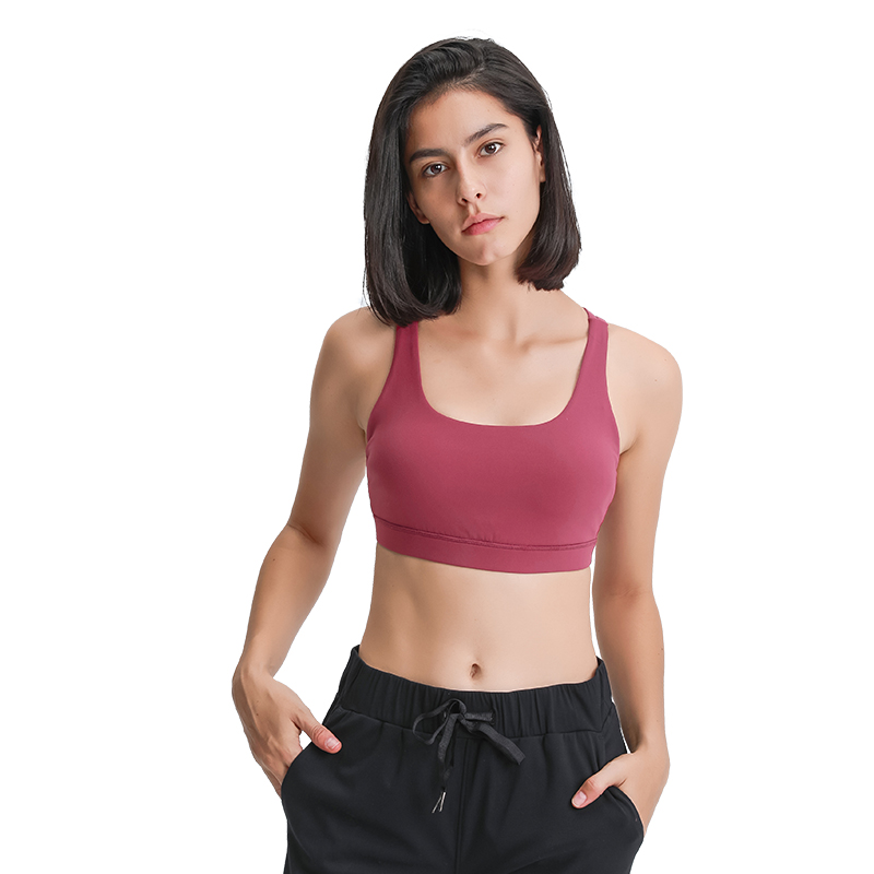 Naked Feel Cross Criss Back High Impact Sanding Sports Yoga Bra