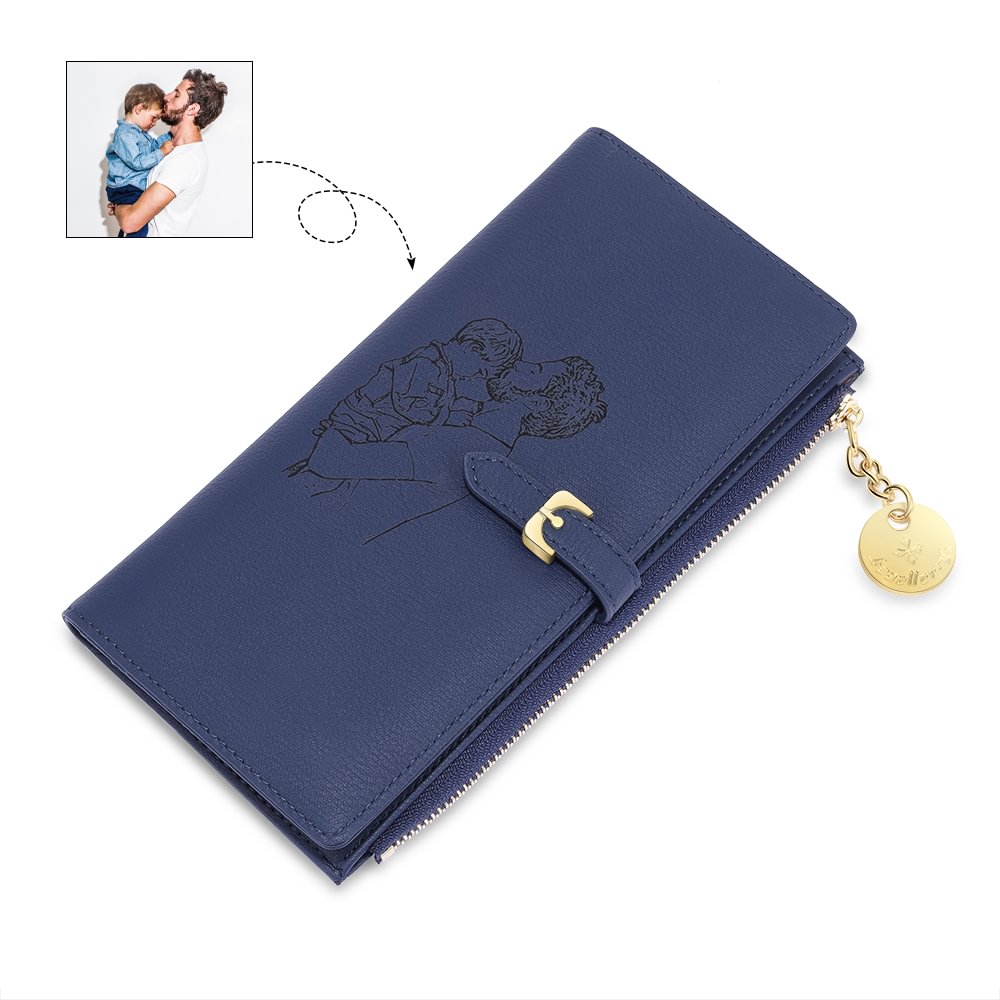 Frauen Lange Benutzerdefinierte Foto Geldbörse Schlanke Brieftasche m1-t1 Kettenmachen
