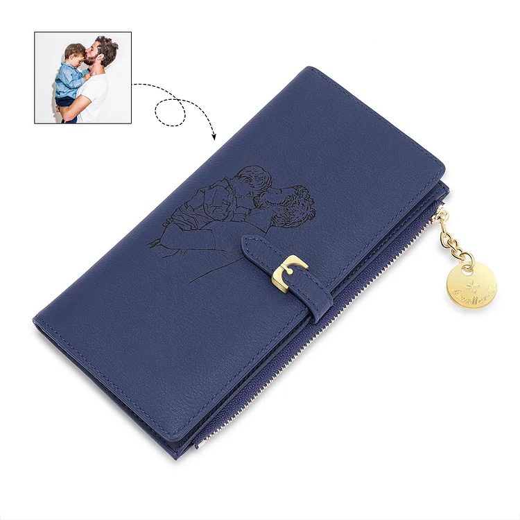 Women's Long Custom Photo  Slim Wallet