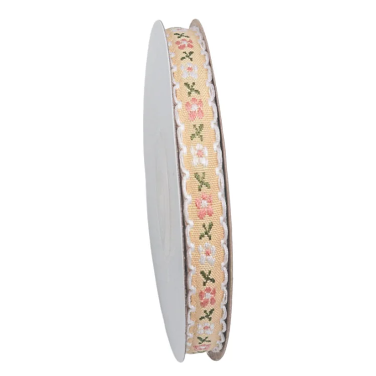1cm 9M Floral Printed Ribbon Trim DIY Bouquet Packing Ribbon Creative for Sewing
