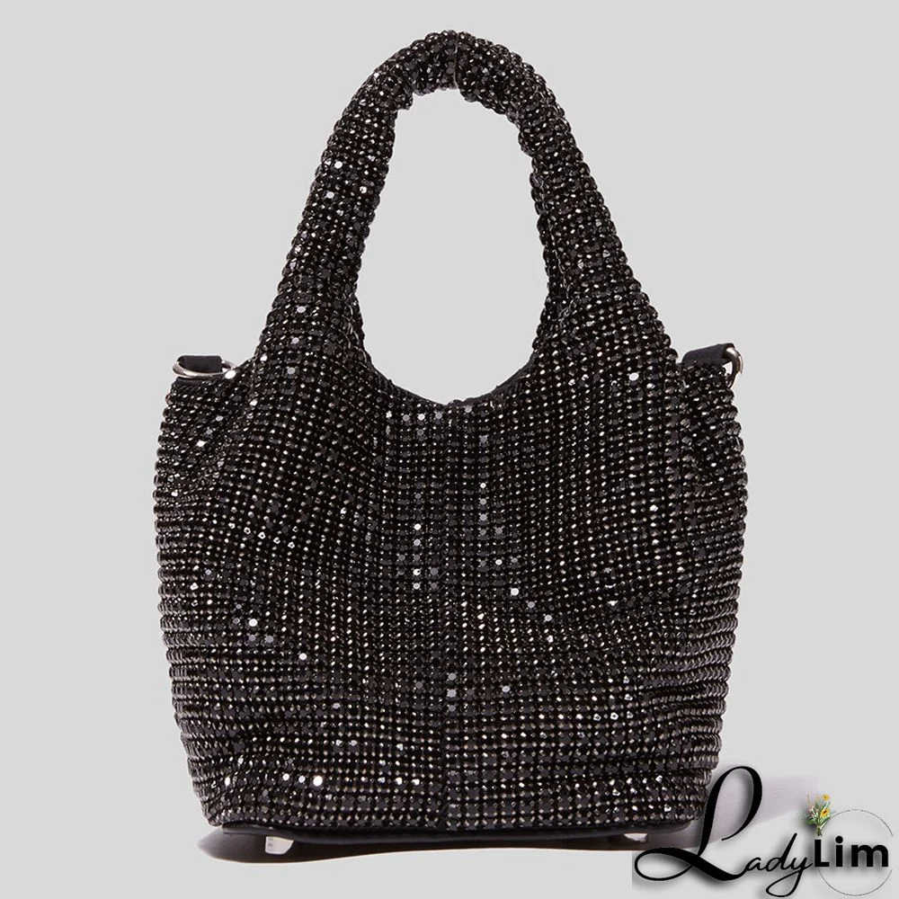 dinner rhinestone bag one-shoulder oblique bag fashion trend pillow full diamond bag diamond armpit bag