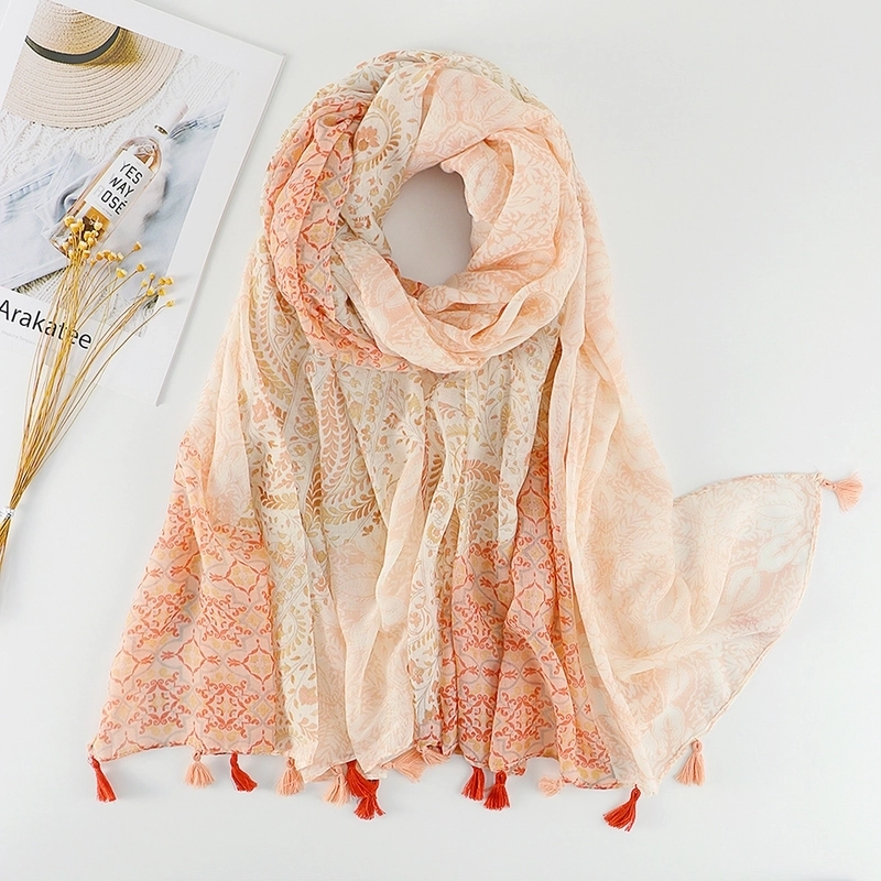 Women’S Bohemian Geometric Cotton And Linen Scarf