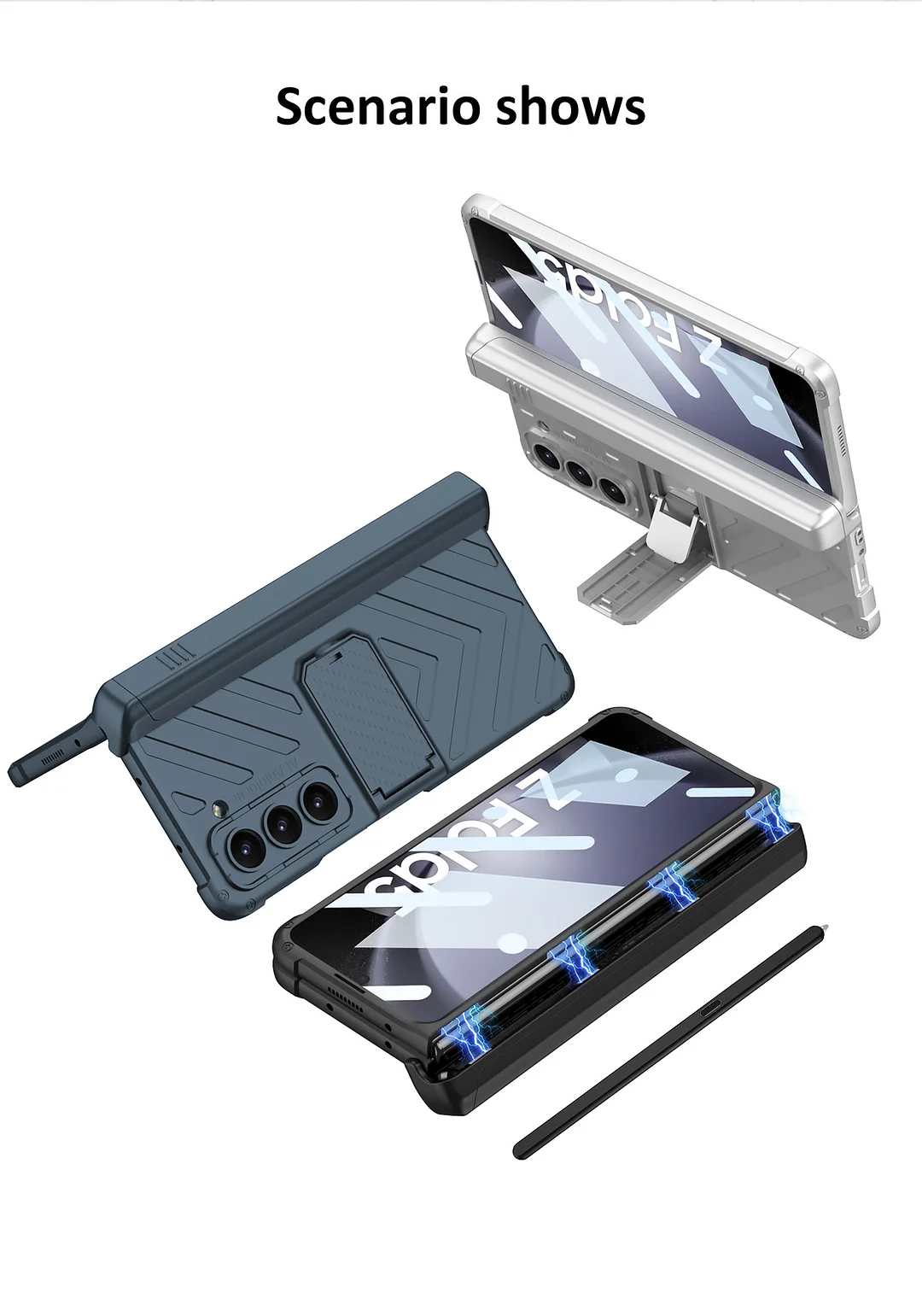 Compatible with Samsung Galaxy Z Fold Series Folding Magnetic Hinge Slide Cover Phone Case