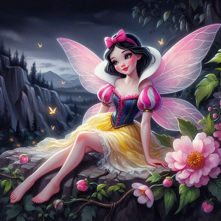 Snow White 40*40CM (Canvas) Full Round Drill Diamond Painting gbfke