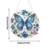 (Upgrade Size)DIY Double Sided Effect Diamond Painting Hanging Pendant Kit (Flower Butterfly)