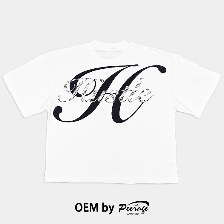 Custom Rhinestone & Print Boxy Crop T-shirt