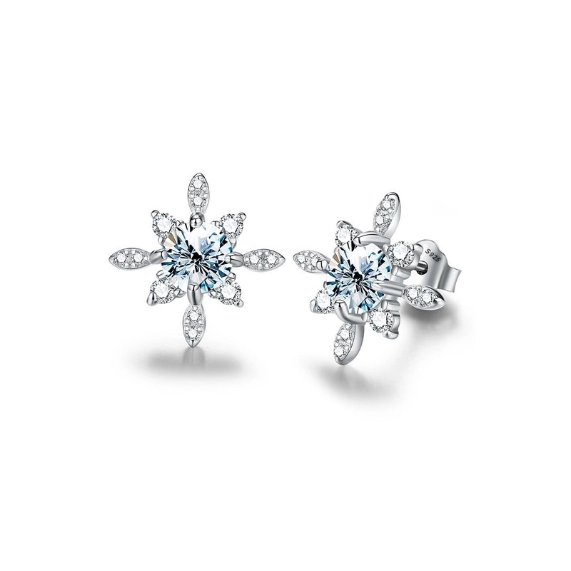 1 Pair 925 Sterling Silver Moissanite Geometric Ear Studs