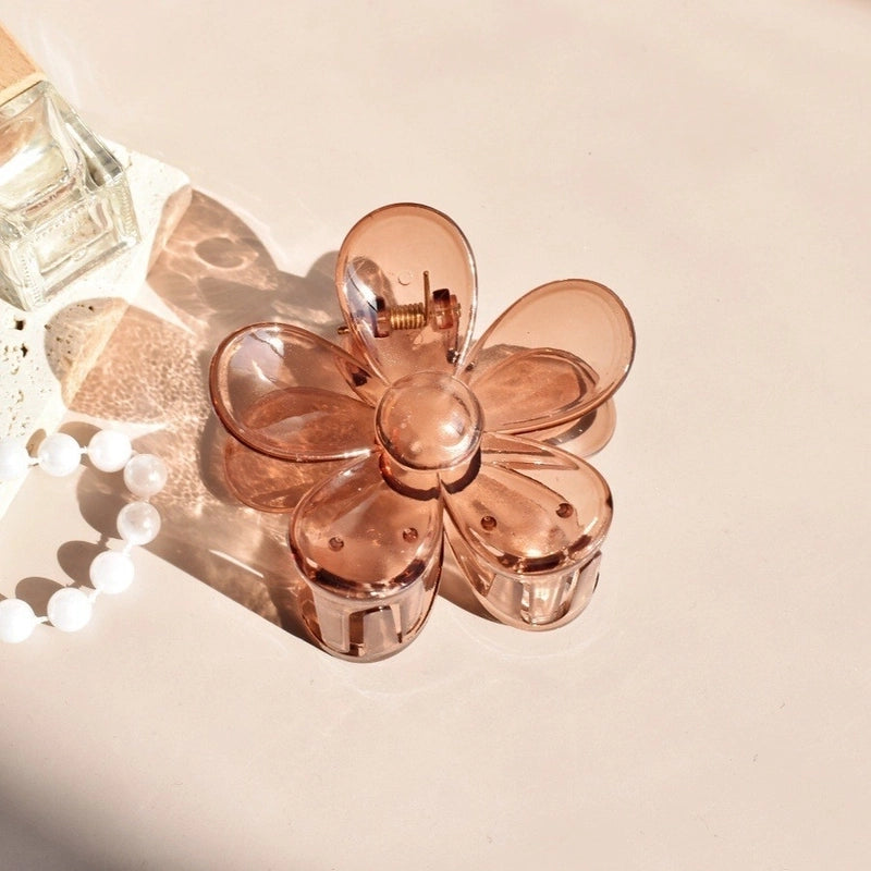 Minimalist Flower Plastic Stoving Varnish Hair Claws 1 Piece