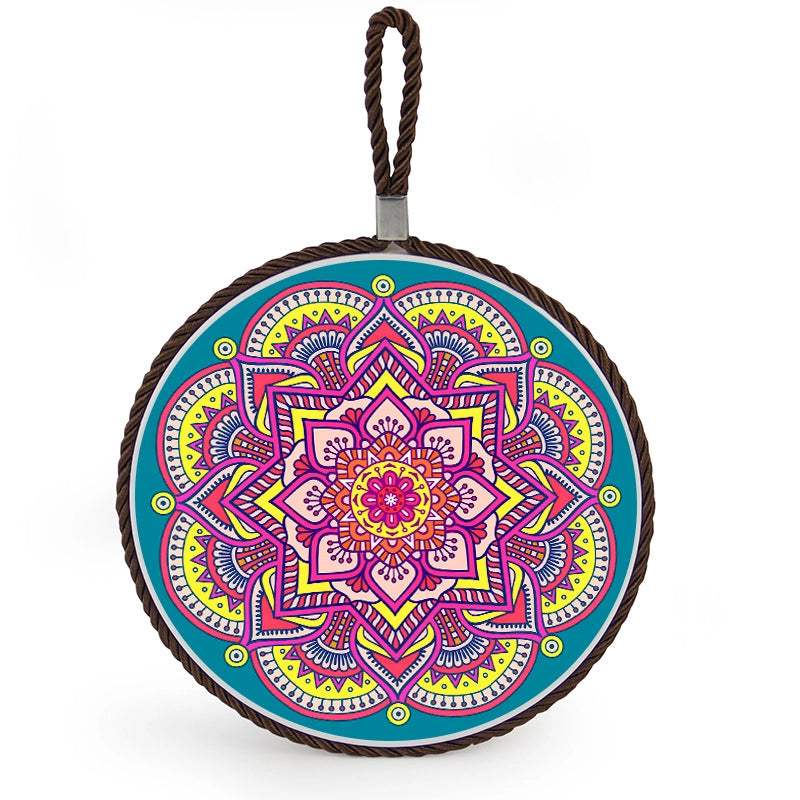 Factory Supply Thermal Transfer Printing 17cm Mandala Ceramic Heat Insulation Pot Mat Home Pot Mat European Style