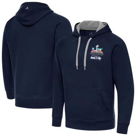 Men's Seattle Seahawks Antigua College Navy Super Bowl LX Champions Victory Hoodie