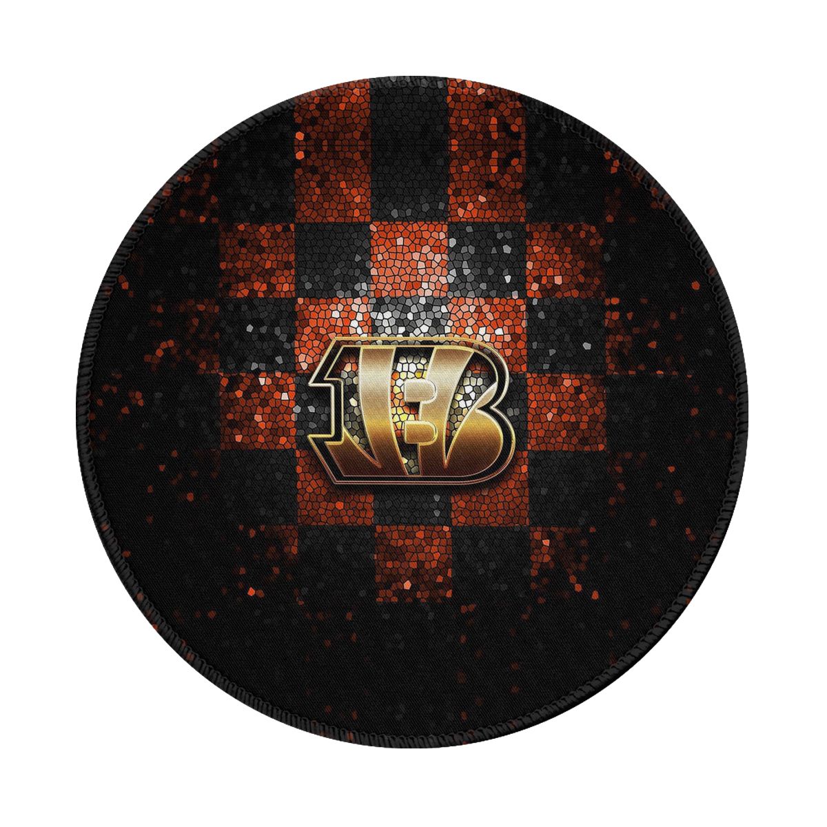 Cincinnati Bengals Checkered Logo Non-Slip Rubber Round Mouse Pad