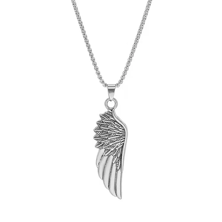 BrosWear Vintage Feather Wings Long Necklace