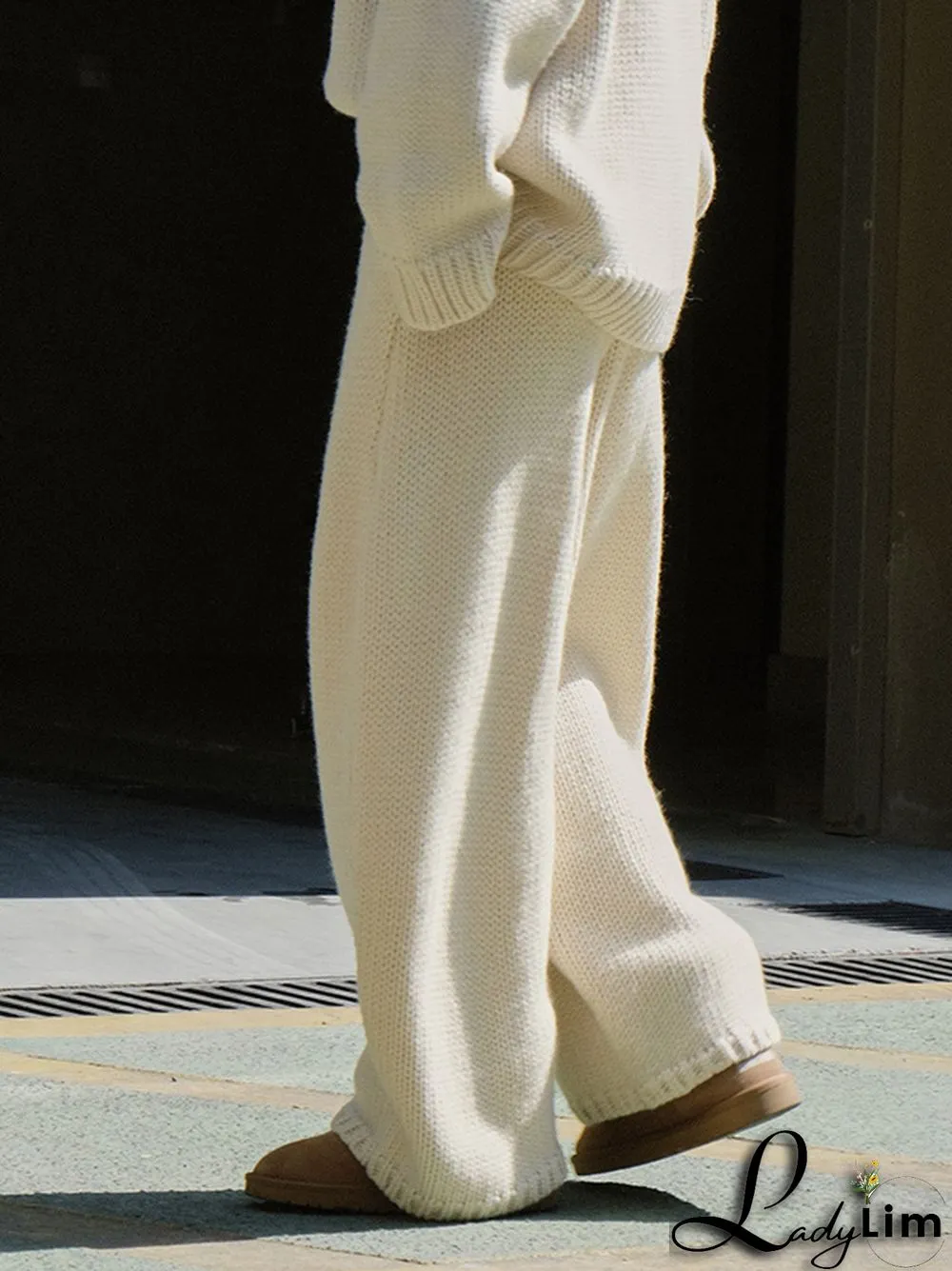 Casual Loose Wide Leg Solid Color Pants