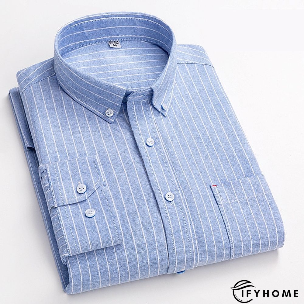 Men's Denim Shirt Turndown Spring &  Fall Long Sleeve A B C Plaid / Striped / Chevron / Round Daily Wear Clothing Apparel Print | IFYHOME