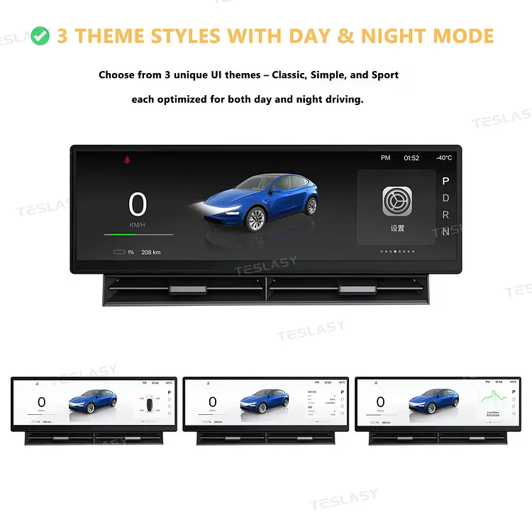 Teslasy T11 Dashboard Touch Screen CarPlay Instrument Cluster For Model ...