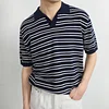 2023 Men&rsquo;s Versatile Simple Fashionable Lapel Striped Polo Shirt