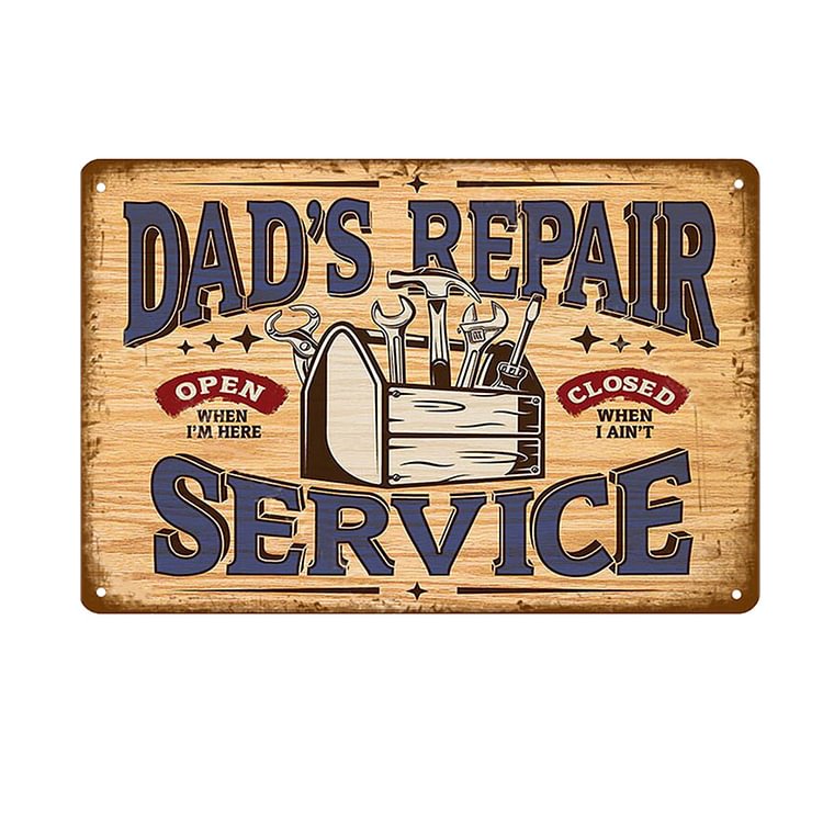 Service de réparation de papa - Enseigne Vintage Métallique/Enseignes en bois - 20*30cm/30*40cm