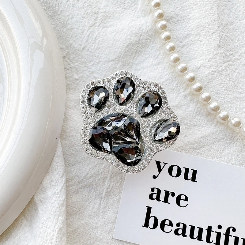 Cute Paw Print Plastic Rhinestone Universal Phone Cases