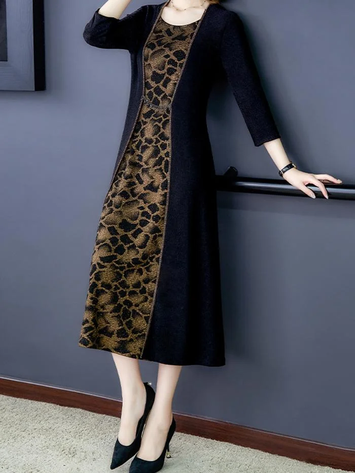 Fashion Leopard Print Long Dress