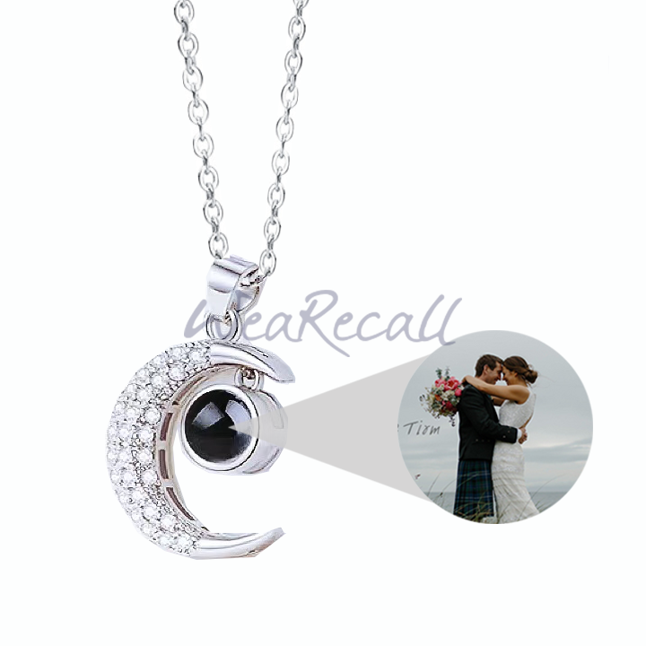 New Arrival Moon Projector Picture Custom Personalized Photo Necklace wetirmss