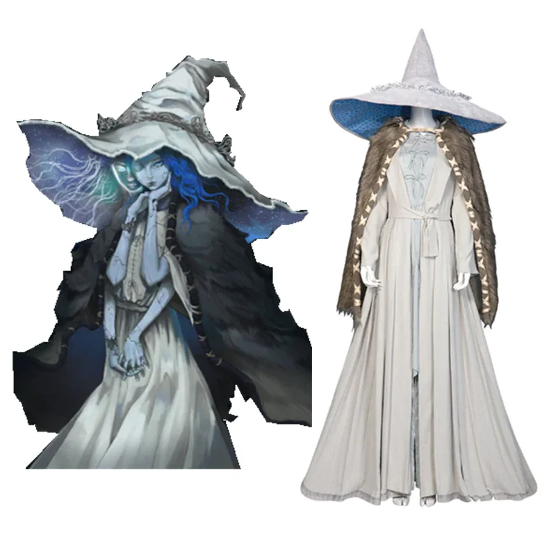 Elden Ring Ranni Cosplay Costume Dress Hat Outfits Halloween Carnival Suit