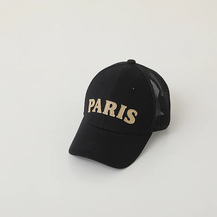 Doitbest 2023 Breathable Summer Boys Girls Cap Baseball PARIS Letters Child Sun Hats Mesh Kids Child Peaked Caps Snapback Gorras