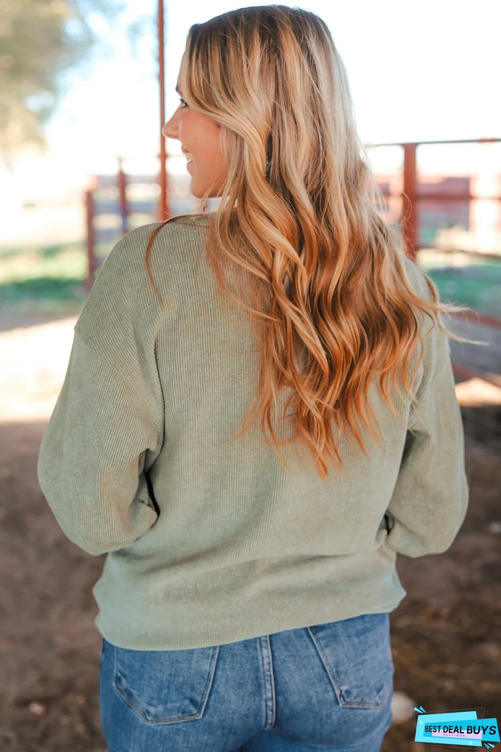 Jesus Cross Corded Oversized Sweatshirt