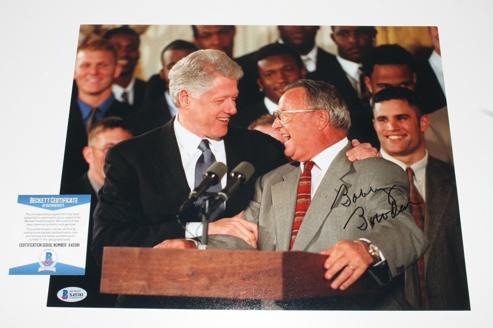 BOBBY BOWDEN SIGNED FLORIDA STATE COACH 11x14 Photo Poster painting FSU BECKETT COA WHITE HOUSE