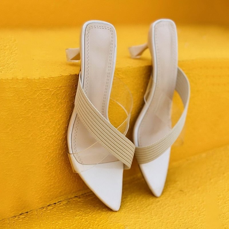 Summer 2021 Sandals For Women PVC Slippers Women's Strange Style High-heeled Sandals Transparent Thin Heel Shoes Large Size