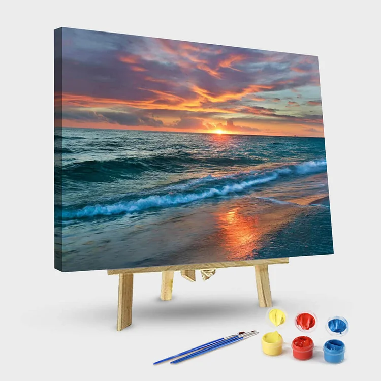 Paint By Numbers Kit-Sunset Over Ocean, Gulf Islands National Seashore, Florida