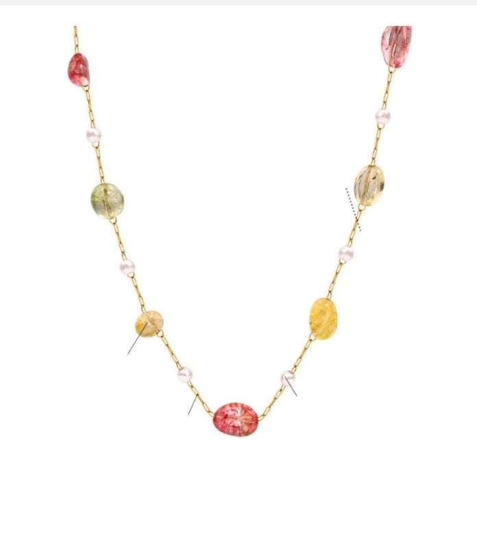 Titanium Steel Sweet Plating Printing Bracelets Necklace