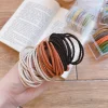 50PCS Basic Plain Colors Elastic Hair Bands