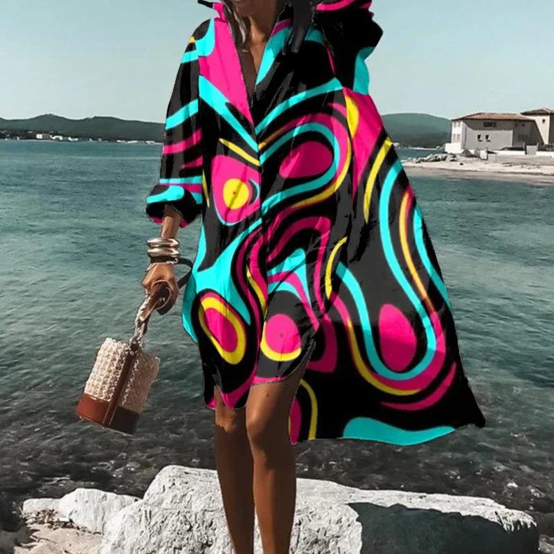 ⚡NEW SEASON⚡Abstract Geometric Print Midi Dress