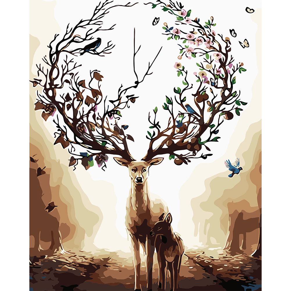 

40*50cm - Painting By Numbers - Two Deer, 501 Original