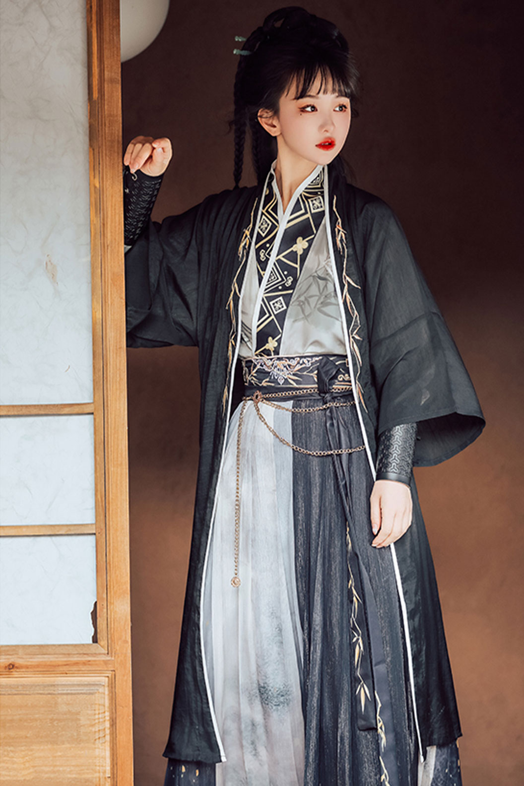 Song dynasty hanfu unisex 6 pieces hanfu with unparalleled bamboo - wushuang 无双 Stupa Stones