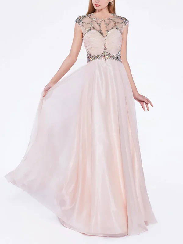Sequined Solid Color A Letter Maxi Dress