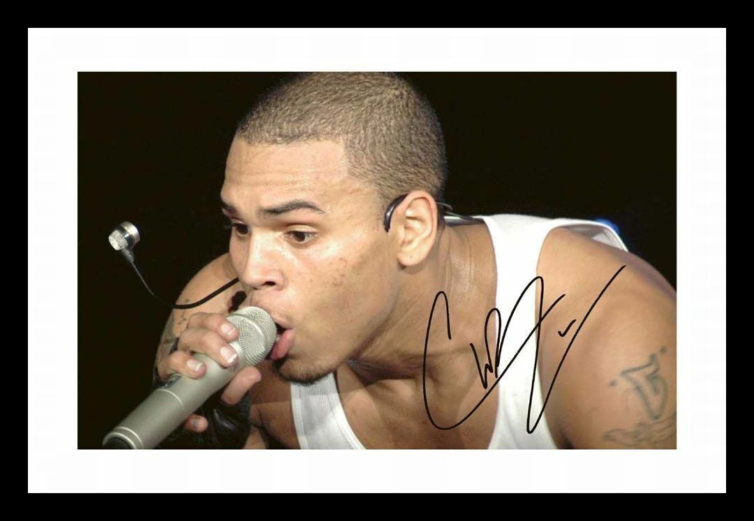 Chris Brown Autograph Signed & Framed Photo Poster painting