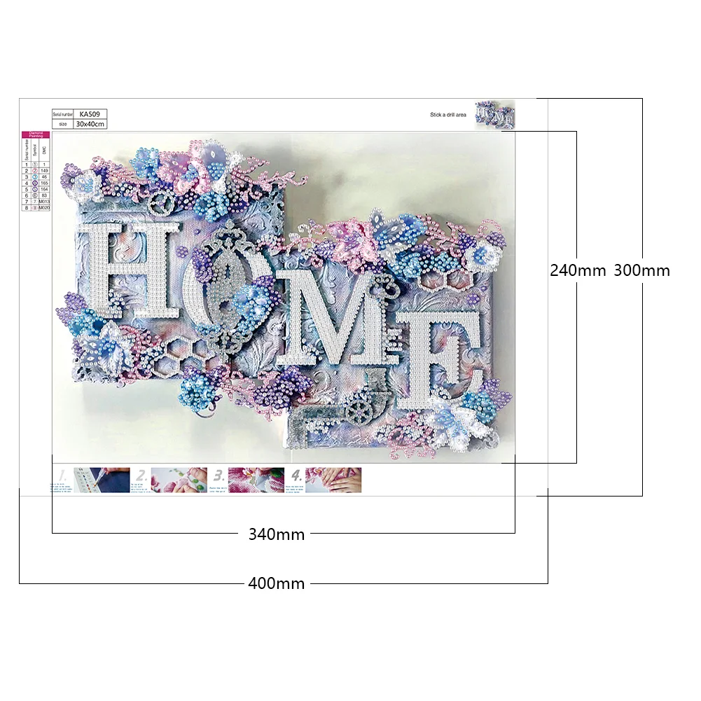 Diamond Painting - Partial Special Shaped Drill - HOME(40*30cm)