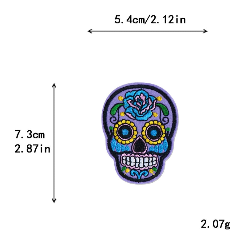 5 Pieces Factory In Stock Halloween Skull Finger Middle Finger Playing Card Clothing Accessories Embroidery Cloth Patch Patch
