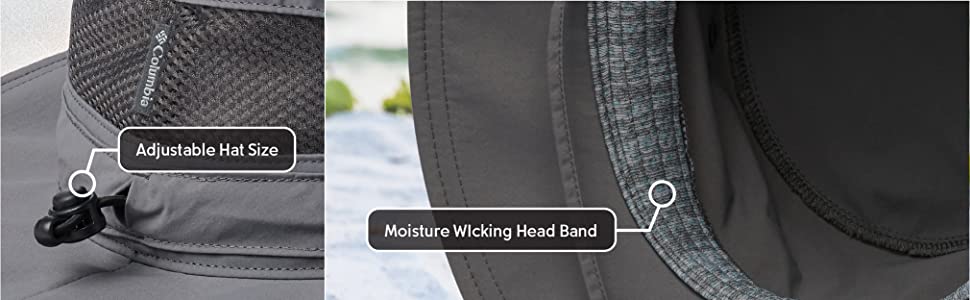 Moisture wicking, sweat wicking, quick drying hiking hat