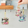 15Pcs Sewing Machine DIY Double Sided Diamond Painting Keychain Kits for Adults