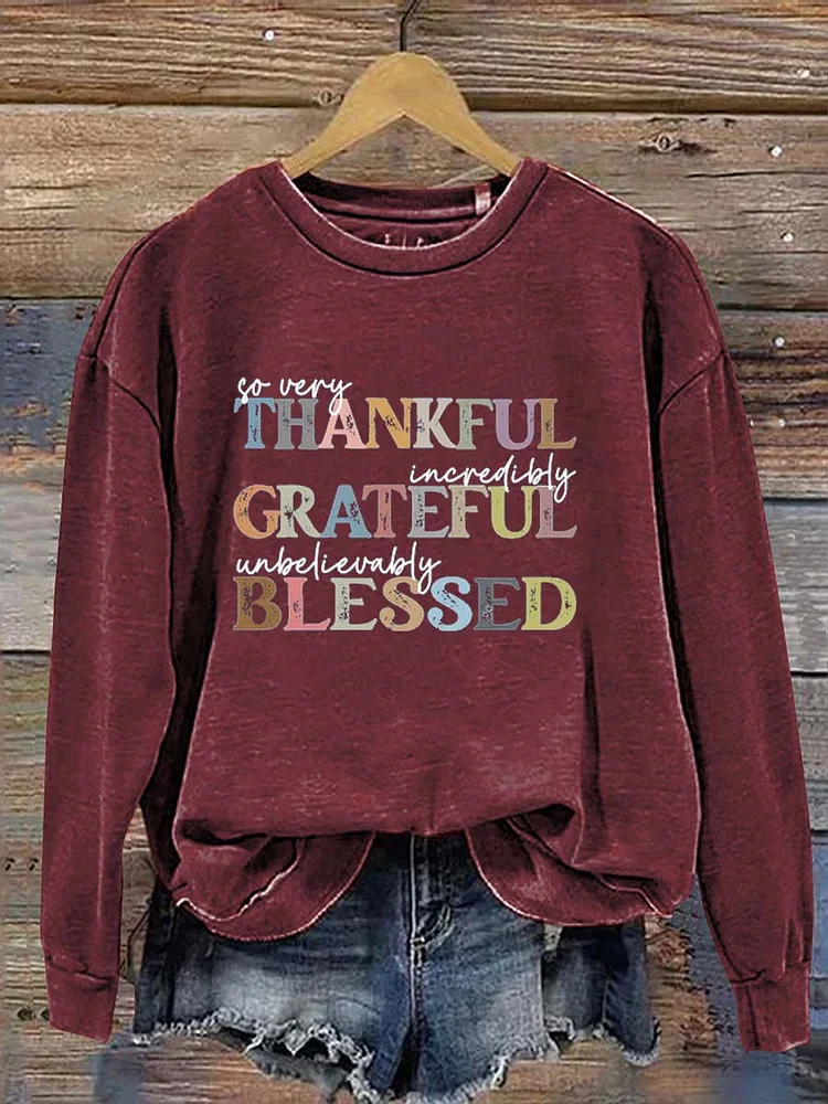 Women'S Thanksgiving Turkey Pattern Neck Sweatshirt